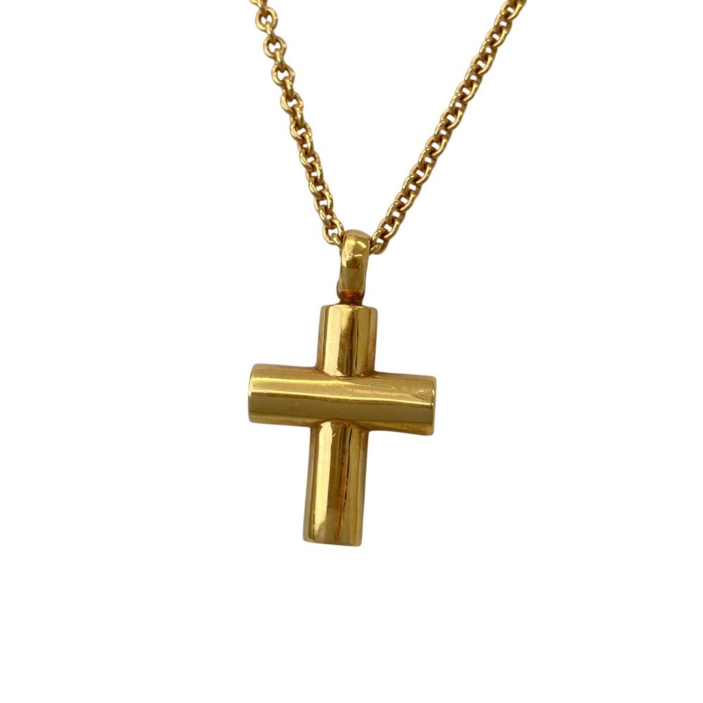 BVLGARI Bulgari 750 Latin Cross Necklace Yellow Gold Women's